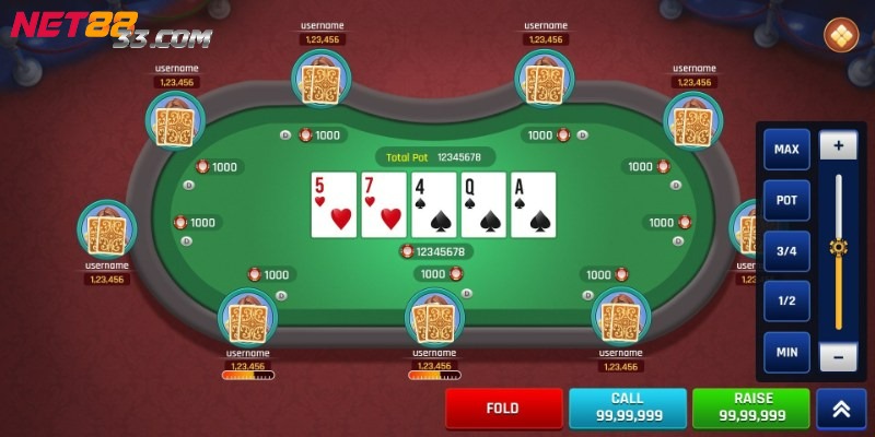 Trò chơi Poker với phong cách đẳng cấp chỉ có tại game bài Net88