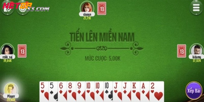 Game tiến lên với cách chơi truyền thống của hai miền tại game bài Net88